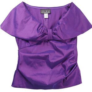 Alex Evenings Vintage Purple Off Shoulder Formal Top